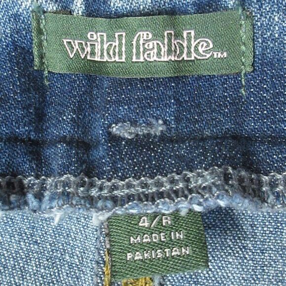 WILD FABLE Mid-Rise Chevron Denim Maxi Skirt Sz 4 Long Blue Jean Slit Skirt NWT - Picture 5 of 12